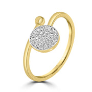 Gold ring with a diamond-studded circle